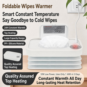 Chauffe-lingettes intelligent SUNNUO, maintien au chaud 24h, distributeur de lingettes humides à chauffage supérieur, pliable et silencieux pour nouveau-nés, crèches et usage domestique - Product Image 2