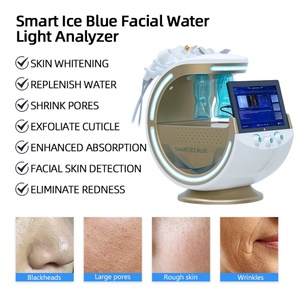 Latest <b>Smart</b> Hydro Aqua Oxygen Jet Peel Ice Blue H2O2 Facial Skin Rejuvenation & Whitening Machine with IT US ZA <b>Plugs</b> - Product Image 4