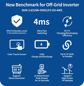 Deye 3.6/5/6k-og01lp1-eu-am2 3.6kW 5KW 6KW một pha deye năng lượng mặt trời tắt biến tần lưới - Product Image 2