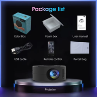 Mini projecteur LED mobile GLX YT200 pour usage domestique, système IOS Android, mise en miroir de l'écran sans fil, écran LCD