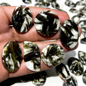Natural Green Lepidolite Smooth Cabochon Mix Shape Loose Pendant Jewelry Making Handmade Wholesaler Supplies - Product Image 1