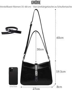 Sac Hobo en Cuir Véritable Noir pour Femme – Sac à Bandoulière de Qualité Supérieure – Sac à Main Populaire pour Dames – Vente en Gros - Product Image 2