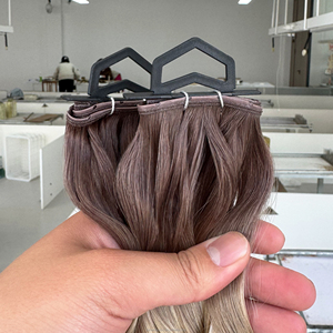 Yuanzhen 100% Virgin Remy Cuticle Aligned Straight Wave Seamless XO Top Selling Human Hole Weft Extensions - Product Image 3