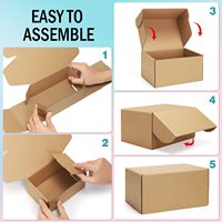 Boîtes d'expédition personnalisées portables, réutilisables et recyclables, boîte de courrier, emballage avec logo pour cadeaux, cartons, vêtements, carton durable