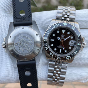 <span class=keywords><strong>นาฬิกา</strong></span>ดำน้ำ STEELDIVE รุ่น SD1993 ใหม่ล่าสุด ระบบ GMT กลไกอัตโนมัติ NH34 กันน้ำลึก 300 เมตร หน้าปัดสี่เข็ม ขอบเซรามิกสีน้ำเ<span class=keywords><strong>ง</strong></span>ิน-แด<span class=keywords><strong>ง</strong></span> สำหรับผู้ชาย - Product Image 6