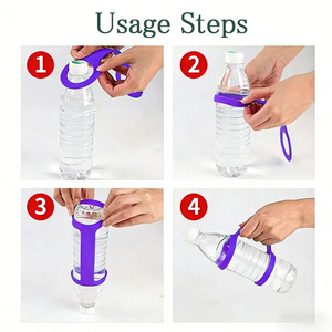 Sangle de maintien pour bouteille d'eau, vente chaude, silicone souple, minimaliste, sac Opp, unisexe, acier, biberon en silicone - Product Image 4