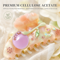 Pince à cheveux florale artisanale coréenne et japonaise, élégante barrette en velours 10 cm, accessoire coloré pour queue de cheval, pour bal et usage quotidien