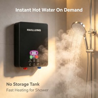 Chauffe-eau électrique instantané sans réservoir avec affichage numérique et température constante pour salle de bain, cuisine et douche