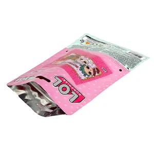 food snack toys gift pouch packaging bags for powder plastic bags with display hole