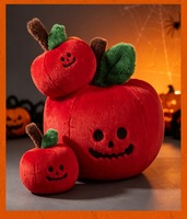 Boneka Halloween Jack O'Lantern Apel dengan Isian Kapas PP Bersulam