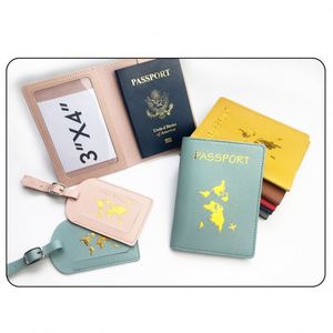 Accesorios de Viaje Personalizados en Blanco para Sublimación, Juego de Funda para Pasaporte y Etiqueta para Equipaje de Cuero PU con Impresión de Logotipo Personalizado - Product Image 4
