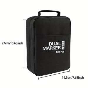 Ensemble de <span class=keywords><strong>120</strong></span> marqueurs à pointe fine pour art, calligraphie, aquarelle, feutres pour tissu, non effaçables, avec sac de rangement - Product Image 3