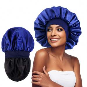 Low Moq Logotipo personalizado Patrón Embalaje Satin Hair Bonnet Doble capa Unisex Sleep Cap - Product Image 6