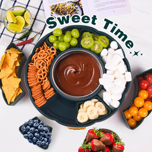 Nouvel Arrivage Kit Taco Tuestday : Support <span class=keywords><strong>à</strong></span> Tacos, Ensemble de <span class=keywords><strong>Fondue</strong></span>, Assiette BBQ avec Fonction Fondoir <span class=keywords><strong>à</strong></span> Chocolat, Plateau <span class=keywords><strong>à</strong></span> Fruits Rotatif Démontable pour Fêtes - Product Image 6