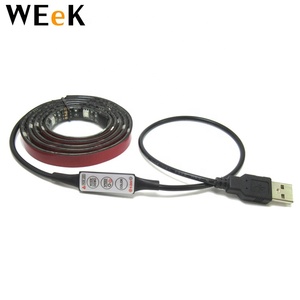 TV Tường Không Thấm Nước DC 5V 1M Đen PCB SMD5050 USB RGB LED Strip WL-USB3K-01 1M LED Strip + 3 Phím Điều Khiển + Cáp USB - Product Image 3
