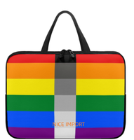 Sac pour ordinateur portable gris arc-en-ciel, étui fin pour ordinateur portable avec fermeture éclair, sac portable pour tablette, grande capacité