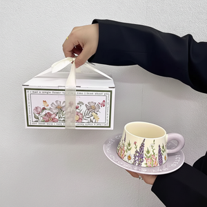 High End Luxury Exquisite Ceramic Coffee <b>Mug</b> and Plate Set with Customized Logo-Business <b>Gift</b> for Girls - Product Image 1