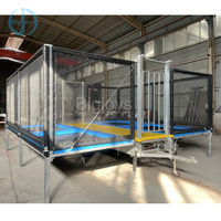 Équipement de trampoline mobile pour parc d'attractions, trampoline sur remorque 4 en 1 en vente