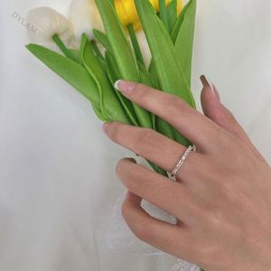 Dylam New Arrival Jewelry Chic Trendy Bling Luxury Customize Double Layered <b>CZ</b> 5A Silver Women <b>Rings</b> - Product Image 2
