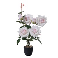 Simulatiebloem Alice Roos Gepotte Bloem voor Woonkamer Bureaudecoratie Bruiloft Gekrulde Rozen Kunstbloemen Kunstplant