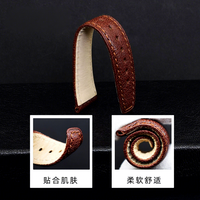 Bracelet de montre en cuir véritable avec bordure, boucle à ardillon carrée, ajustement universel pour montres connectées 20-24mm, accessoires de charme