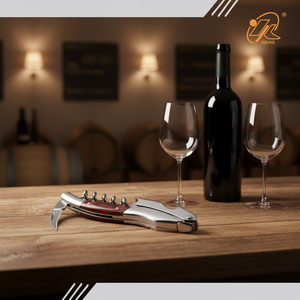 <span class=keywords><strong>Ouvre</strong></span>-bouteille en acier inoxydable avec manche en bois personnalisé, tire-bouchon <span class=keywords><strong>manuel</strong></span> écologique, finition satinée, coffret cadeau - Product Image 5