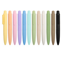 Cadeaux promotionnels GF : Stylo gel noir 0,5 mm à séchage rapide, avec capuchon en plastique, mini, mignon, portable, style macaron, à pression, corps épais