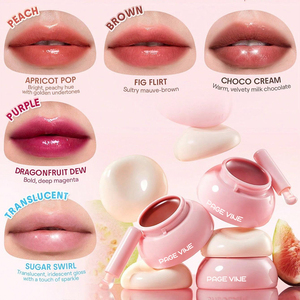 PAGE VINE Explosive Beauty Lip <span class=keywords><strong>Gloss</strong></span> Cream avec pinceau à lèvres et miroir Waterproof Long-lasting Moisturizing 8 Colors - Product Image 1