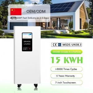 Batería de Almacenamiento de Energía Doméstica de 15KWH, 51.2V 300AH, Batería de Litio de 48V con Pantalla Táctil de 10kw y Ruedas - Product Image 1