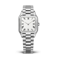 Montre analogique pour femme élégante et professionnelle, cadran rectangulaire vert, résistante à l'eau, en acier inoxydable doré, vintage, marque personnalisée