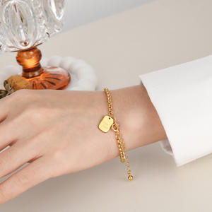 Bracelet <span class=keywords><strong>en</strong></span> acier inoxydable <span class=keywords><strong>de</strong></span> haute qualité, doré, avec pendentif rond, <span class=keywords><strong>bijoux</strong></span> fantaisie, accessoires <span class=keywords><strong>de</strong></span> mode, cadeaux <span class=keywords><strong>pour</strong></span> femmes, <span class=keywords><strong>vente</strong></span> <span class=keywords><strong>en</strong></span> <span class=keywords><strong>gros</strong></span> - Product Image 5