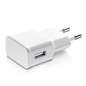 CE pengisi daya dinding USB 5V 1A, adaptor daya perjalanan Universal colokan EU untuk Samsung