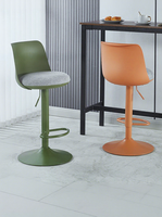 Chaise de bar nordique en tissu avec dossier, style européen moderne, pivotante et réglable en hauteur, pour la maison, le comptoir ou la caisse, luxe léger