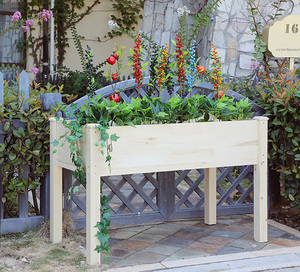 Jardinera Elevada de 48x24x30'' con Patas de Madera de Cedro, Moderna, Sin Acabado, para Plantas de Exterior, Certificada por <span class=keywords><strong>PEFC</strong></span>/<span class=keywords><strong>FSC</strong></span>/BSCI, Requiere Ensamblaje - Product Image 5