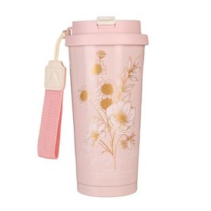 Termo de Acero Inoxidable 316 de 500 ml, Doble Pared, para Exteriores, con Asa, Práctica Botella de Agua Aislada, Taza de Café con Correa - Product Image 1