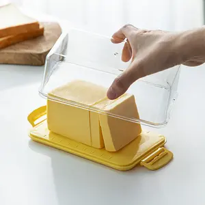 SHIMOYAMA 주방 용품 버터 신선 보관 보관함 투명 뚜껑이있는 치즈 보관 용기