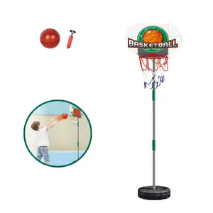 Set Mainan Olahraga Populer Rak Basket Portabel Mainan Berdiri Bola Basket untuk Anak-anak