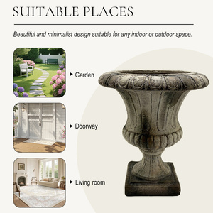 Pot <span class=keywords><strong>de</strong></span> fleurs carré rétro vintage <span class=keywords><strong>en</strong></span> magnésie, élément <span class=keywords><strong>de</strong></span> décoration pour <span class=keywords><strong>jardin</strong></span> et maison, décoration <span class=keywords><strong>de</strong></span> cheminée - Product Image 5