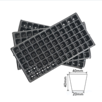 Kit de démarrage de semis avec 72 cellules, matériau PE, forme rectangulaire, dôme d'humidification, trous de drainage, noir
