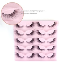 Faux cils naturels 3D en cheveux humains 15 mm faits à la main, bande complète, application facile, épais, effet œil de chat, angulés, vente en gros