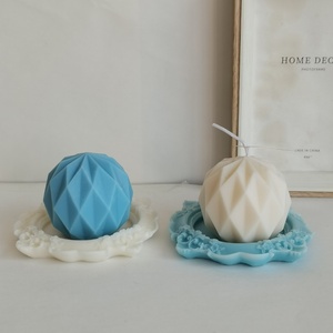 แม่พิมพ์เทียนเรซิ่นรูปทรงเรขาคณิตแบบขายส่ง แม่พิมพ์ซิลิโคนแบบกริด สำหรับทำเทียนหอมตกแต่งบ้าน - Product Image 1