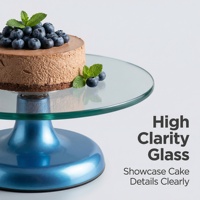 Drehbarer Tisch Rotierender Kuchenständer Anpassbare Farbe Gehärtetes Glas Kuchen-Dekorations-Drehteller mit Rutschfester Basis