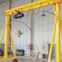 Grue mobile sans rail OLG 1 tonne, hauteur de levage 5 m, réglable, en acier et aluminium - Utilisation intérieure portable, garantie 1 an
