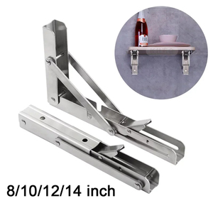 <span class=keywords><strong>Support</strong></span> d'angle mural à 90 degrés en acier inoxydable pour <span class=keywords><strong>table</strong></span> pliante en bois, supports d'étagère auto-connecteurs - Product Image 5
