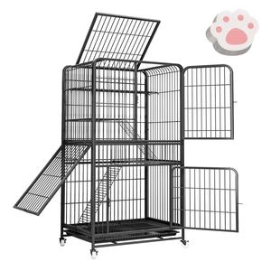 Ekstra büyük kapalı iki katlı kedi kafesi tuvalet katı desen Metal Pet kedi evi köpekler için ev boş alan - Product Image 1