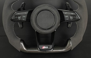 Volant en cuir et fibre de carbone personnalisé avec bande personnalisée pour Audi Q7/A8/A/Q/S/RS Series - Product Image 4