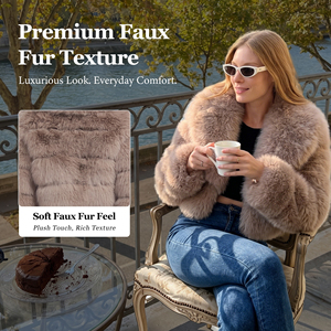 Manteau court en fausse fourrure pour femme, style européen et américain, nouvelle collection automne/hiver 2026, avec bordure en fourrure - Product Image 4