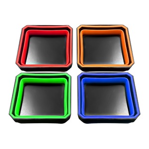 Plateau de rangement magnétique pliable en silicone, carré, pour outils de réparation automobile, avec support pour vis et jeu de clés - Product Image 3