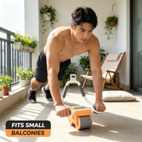 Rodillo Abdominal para Reducción de Grasa en Interiores para Adultos, Herramienta Doméstica con Rebote Automático para Entrenamiento y Ejercicio de Abdomen y Cintura