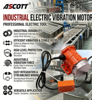 ASCOTT 220V Hochfrequenz-Betonvibrator Einphasiges Elektrisches Pneumatisches Werkzeug für Bau, Zement, Metallformung und Tischlerei